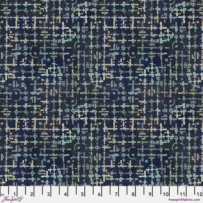 Maze - Indigo fabric || On Your Mark fabric collection