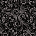 Black fabric with gray fern patterns from Midnight Rhapsody fabric collection