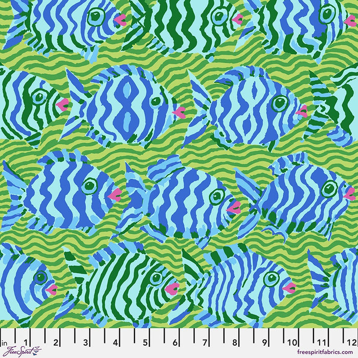 Minnows in Lime Kaffe Fassett Collective August 2025 fabric