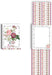 Set of floral and striped stationery items on a white background