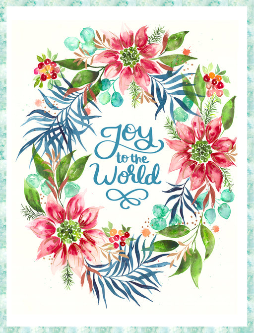 Moda Starflower Christmas 8486 11P Joy to The World 56" X 74" Panel