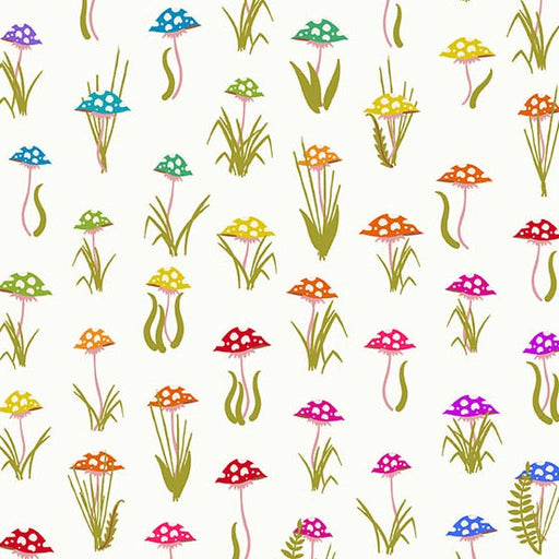 Mushroom Parade Day fabric A-1444-K - Color Wheel collection by Alison Glass

