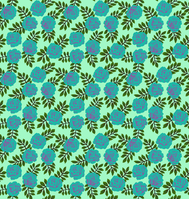 Carnation in Aqua fabric | Yesterday fabric collection