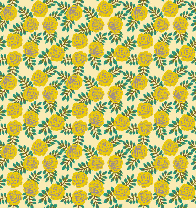 Carnation in Golden fabric | Yesterday fabric collection