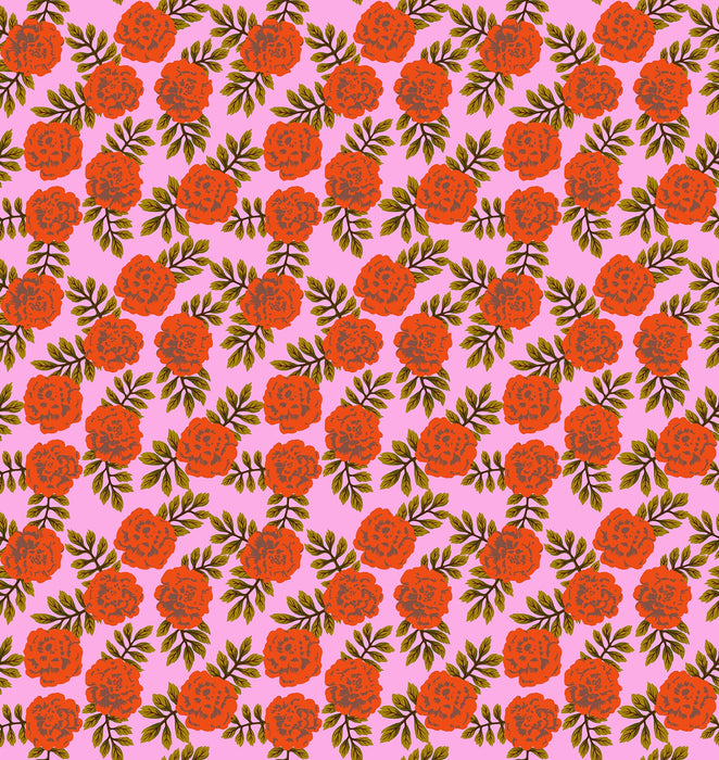 Carnation in Vivid fabric | Yesterday fabric collection