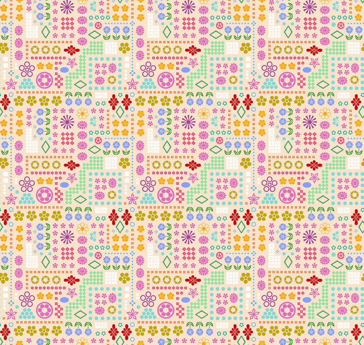 High Score in Cream fabric | Yesterday fabric collection