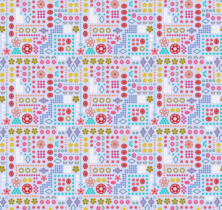 High Score in Periwinkle fabric | Yesterday fabric collection