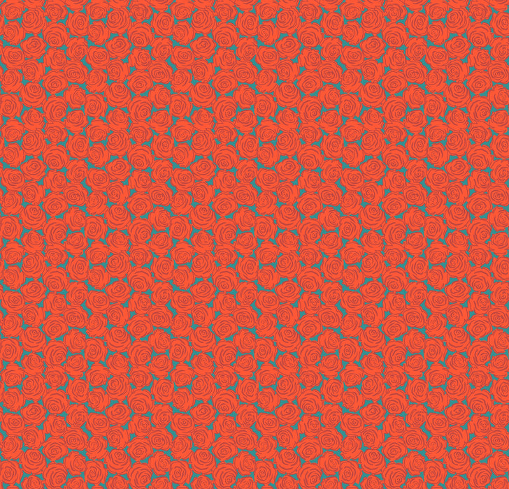Rosette in Tomato fabric | Yesterday fabric collection