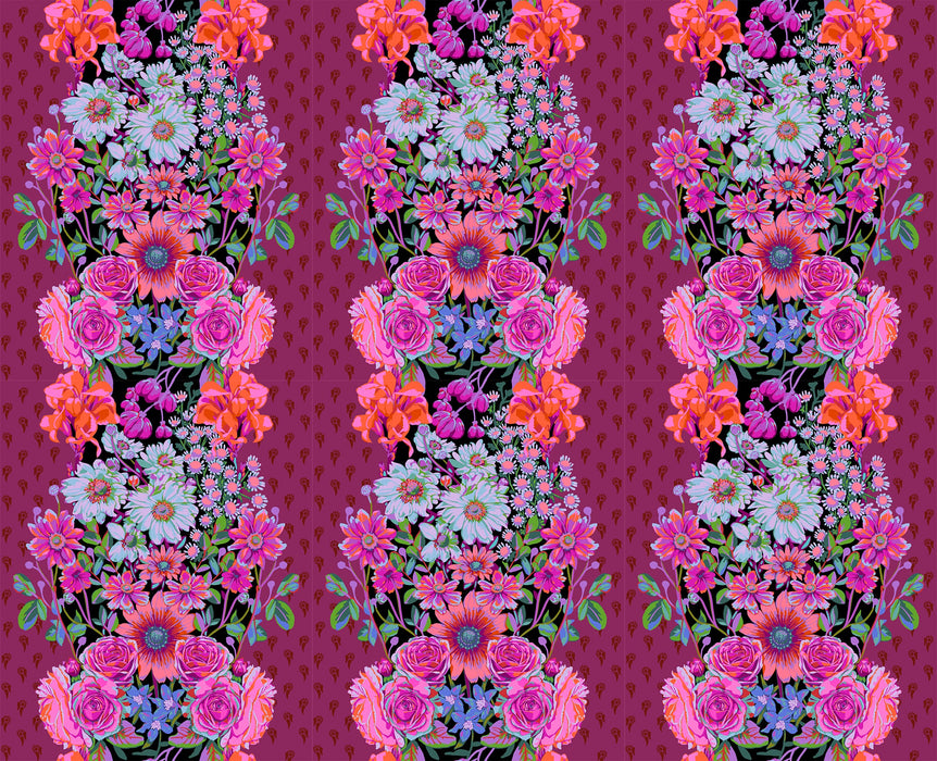 Perennial Borders Beata's Garden - Plum fabric - AMT137-84L
