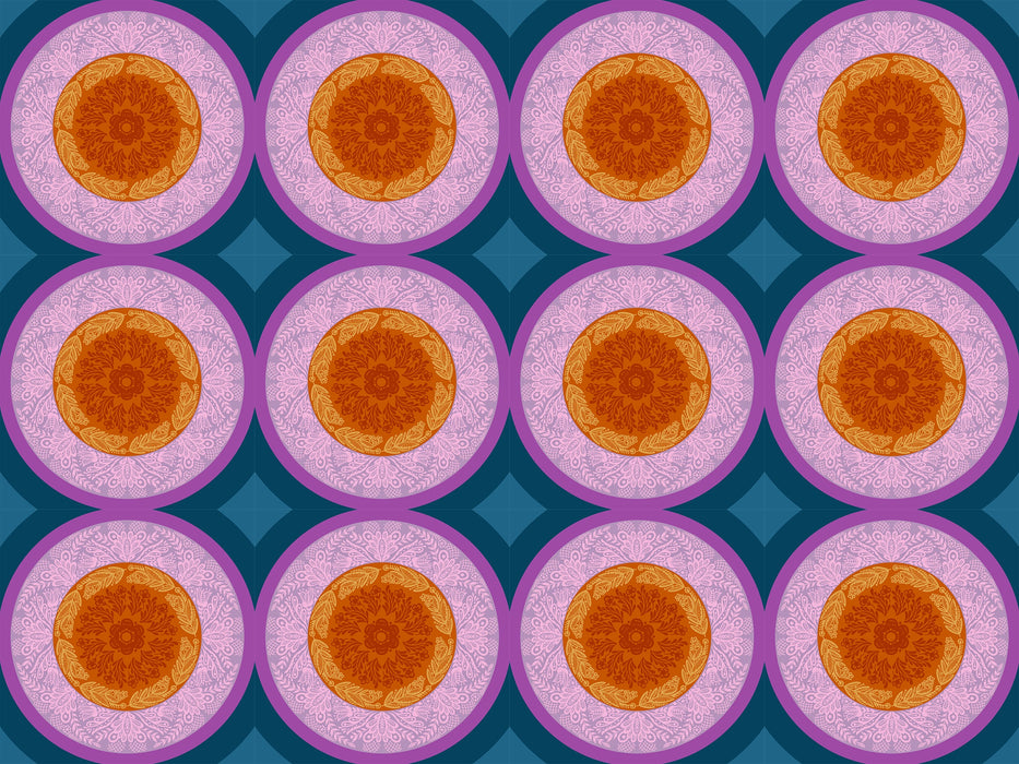 Perennial Borders Doily - Amber fabric - AMT138-82L