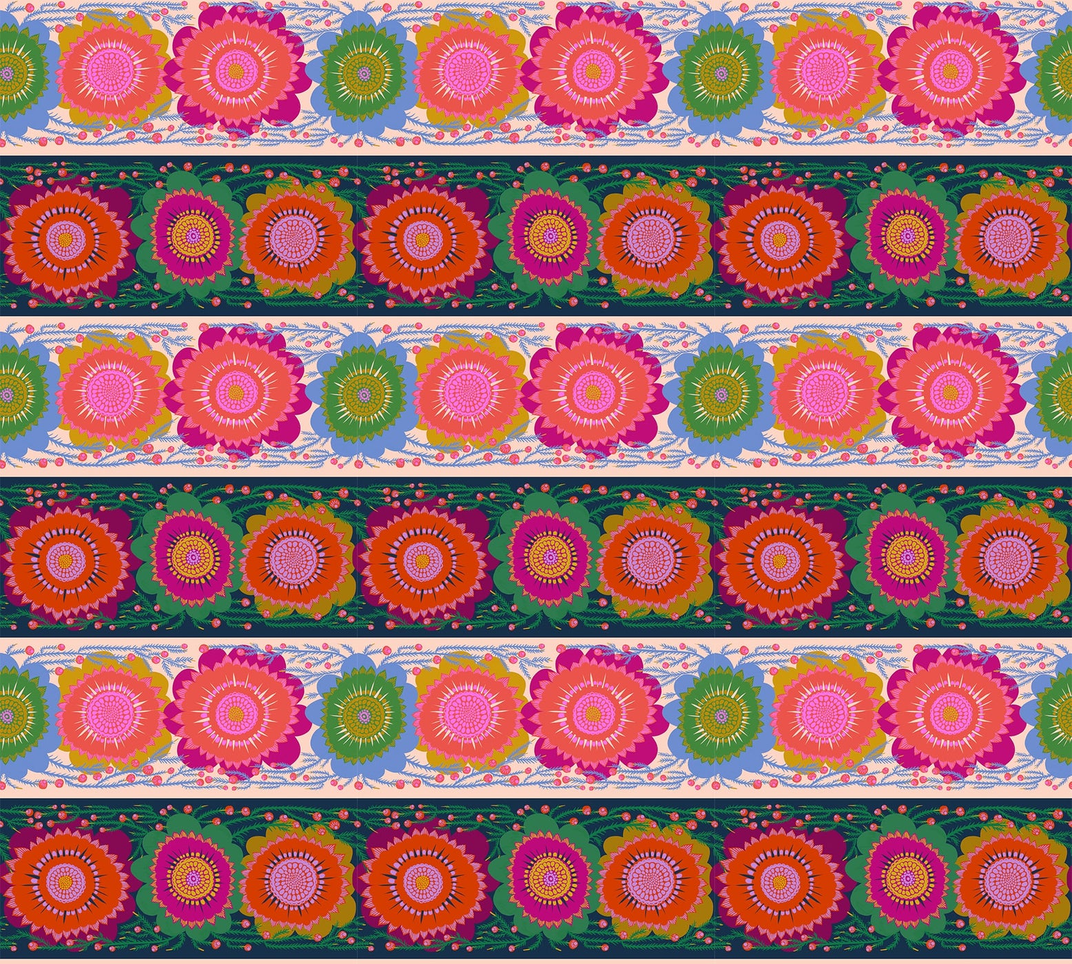 Perennial Borders Line Dance - Spunky fabric - AMT135-86C Quilting ...