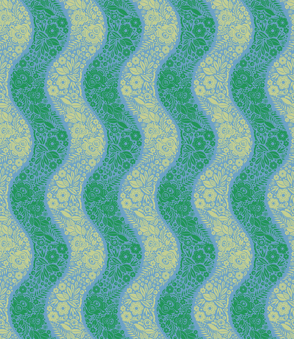 Perennial Borders Village Path - Sea fabric - AMT139-64C