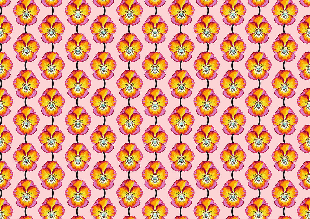Iconic Flame Pansy Fabric - AMT124-59L