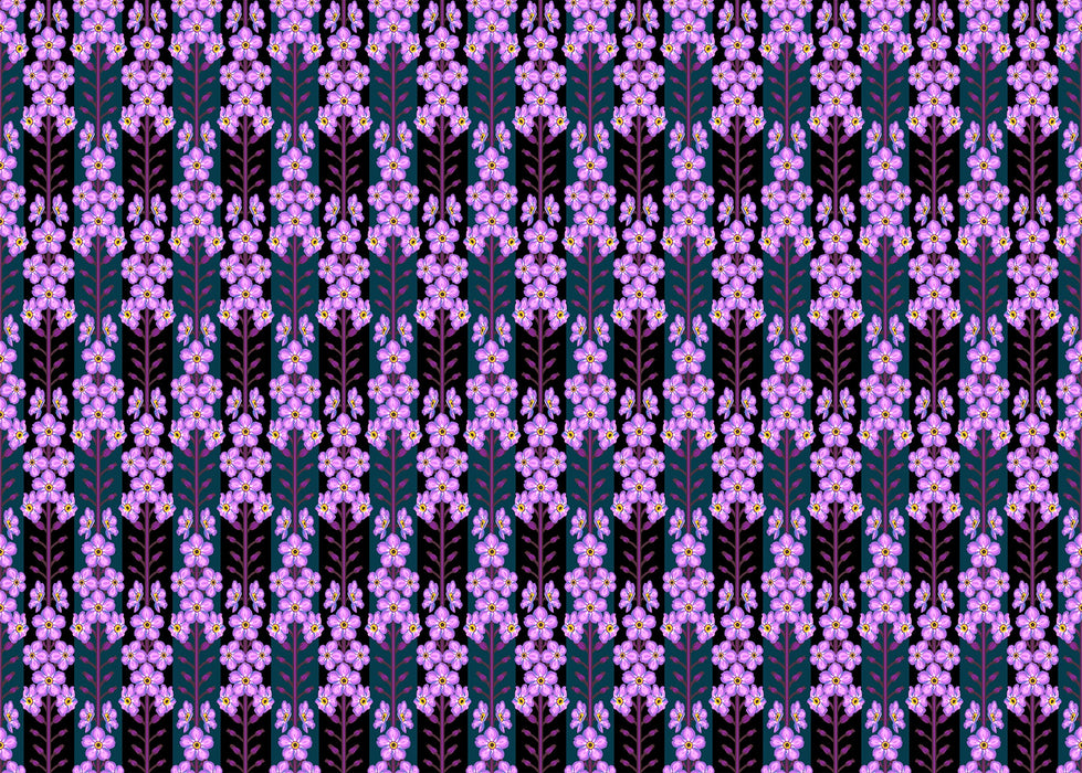 Iconic Indigo Forgetmenot Fabric - AMT125-84L