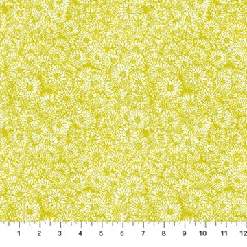Indelible Mums Golden Yellow Fabric AMT1002-52C