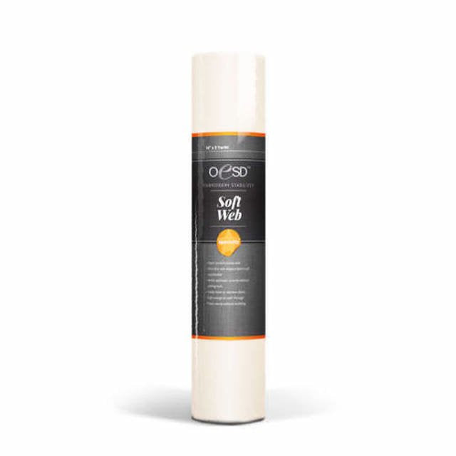 Roll of OESD Soft Web Fusible stabilizer on a white background