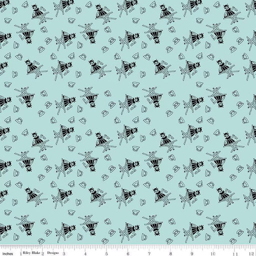 Press On Girl Aqua Fabric