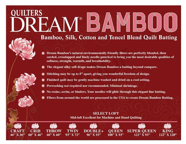 Quilters Dream batting Bamboo Craft 46" x 36"