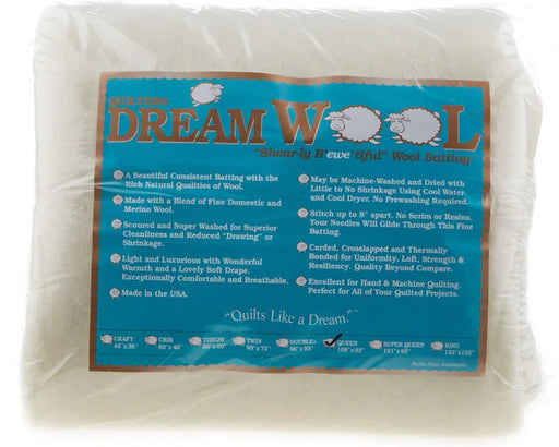 Quilters Dream Wool batting Queen 108in x 93in