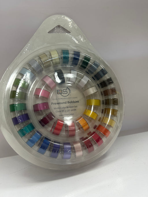 Quilters Select Prewound Bobbins (Multi-Color) 135 Yards - 80 Wt.