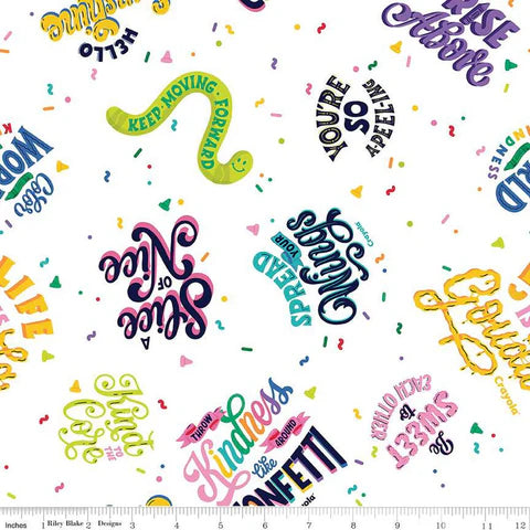 Colors of Kindness Main C13680 White || Riley Blake Designs
