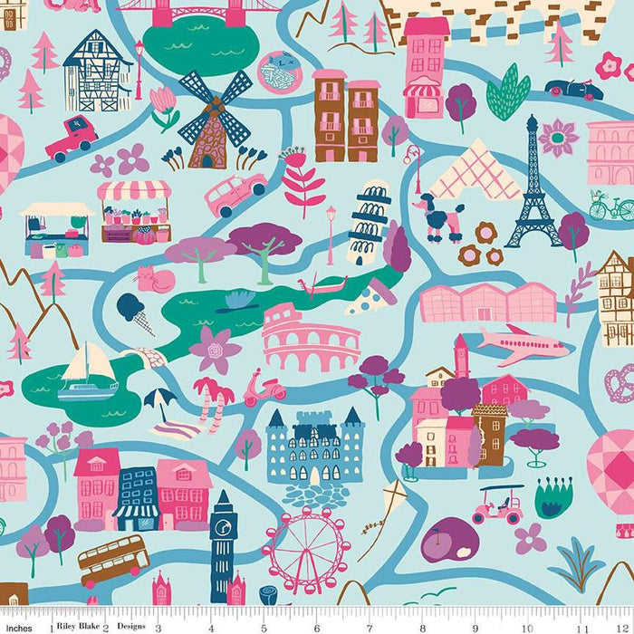 The Genesis of a Journey It Takes a Village Blue fabric