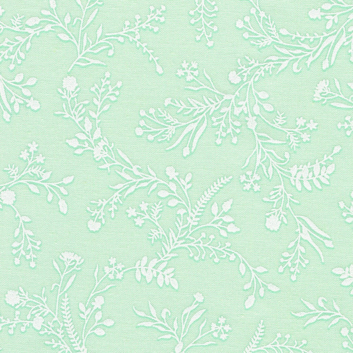 Wishwell: Alabaster Hues Leafy Vine Mint fabric