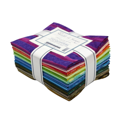 Robert Kaufman fabrics World of Stripes Fat Quarter bundle by Artisan Batiks