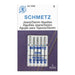 Schmetz jeans and denim needles assorted sizes packaging on a white background