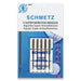 Schmetz needle package with five super nonstick needles size 90/14 on a white background