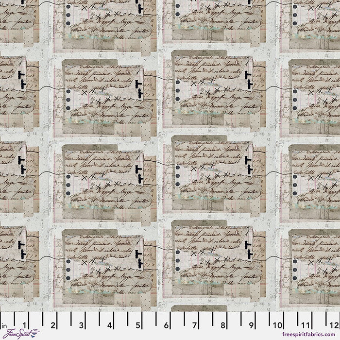 Patchwork Quilt Script Script - Paper fabric || On Your Mark fabric collection Quilting Fabric ...