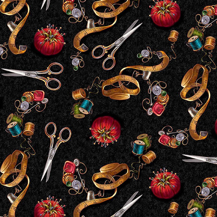 Thread and Thimble Sewing Tools fabric