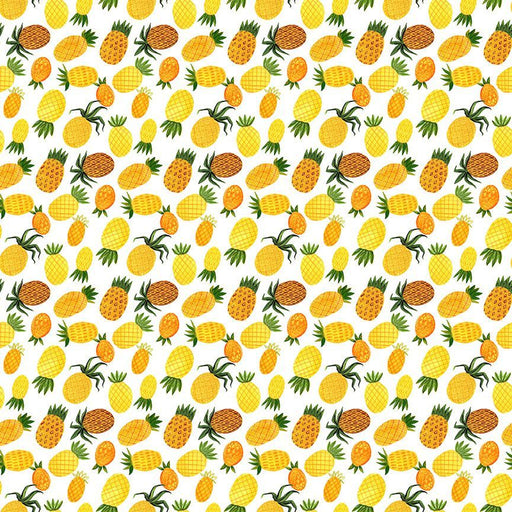 Sidestroke Boogie – Pineapples on White fabric by the yard - ST-DMB2417WHITE