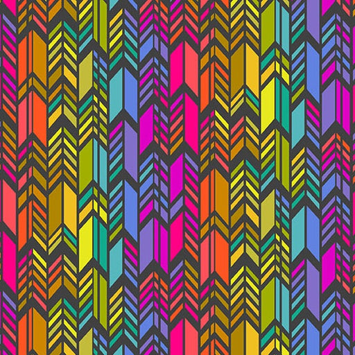 Spectrum Feathers Night fabric A-1445-L - Color Wheel collection by Alison Glass
