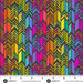 Spectrum Feathers Night fabric A-1445-L - Color Wheel collection by Alison Glass with ruler