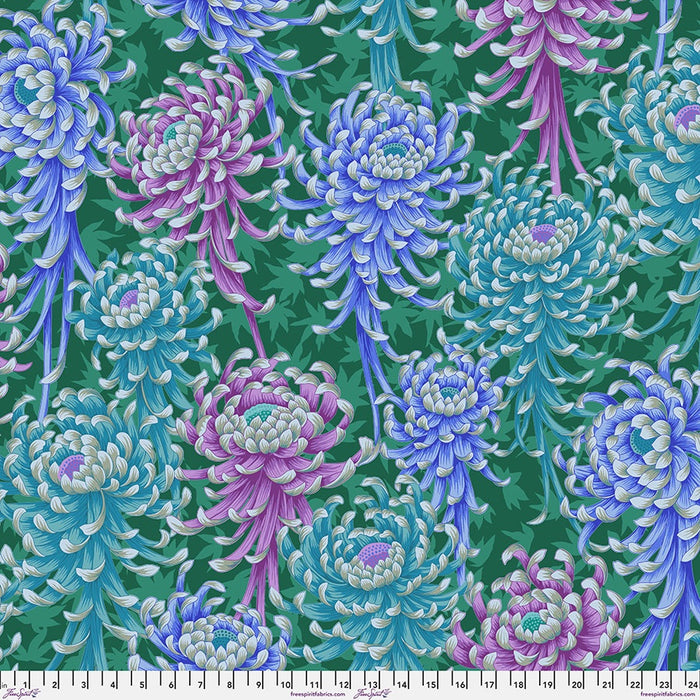 Spider Mums in Cool Kaffe Fassett Collective August 2025 fabric