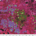 Colorful abstract pattern on fabric with a ruler at the bottom - Spotted Graffiti Blackberry fabric by Marcia Derse