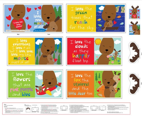 I Love You Moose Book Farbic 8182P-01 Multi || Huggable & Loveable 14