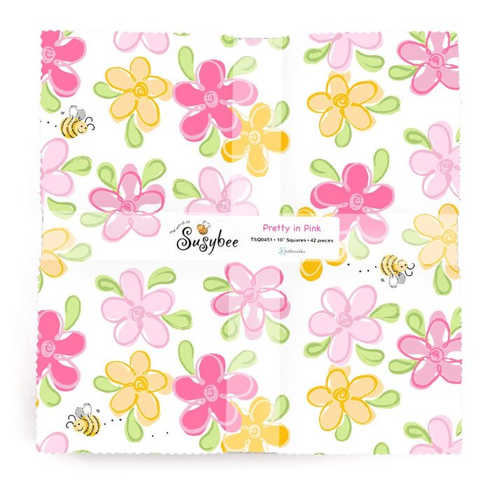 Susybee Pretty In Pink 10in Squares fabric - TSQ0451