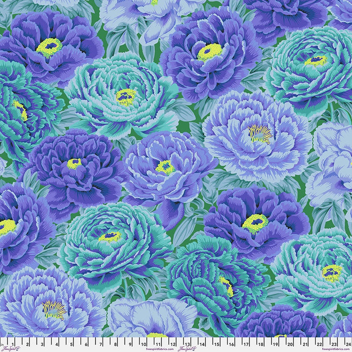 Tibetan Peony in Blue Kaffe Fassett Collective August 2025 fabric