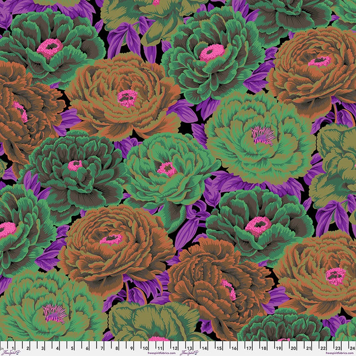 Tibetan Peony in Dark Kaffe Fassett Collective August 2025 fabric