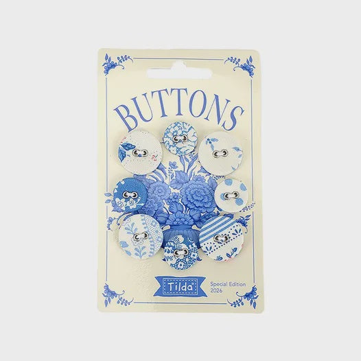 Tilda Something Blue 16mm Light Buttons TIL400076