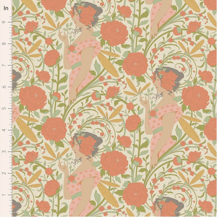 Tilda Songbird Aubery in Coral fabric