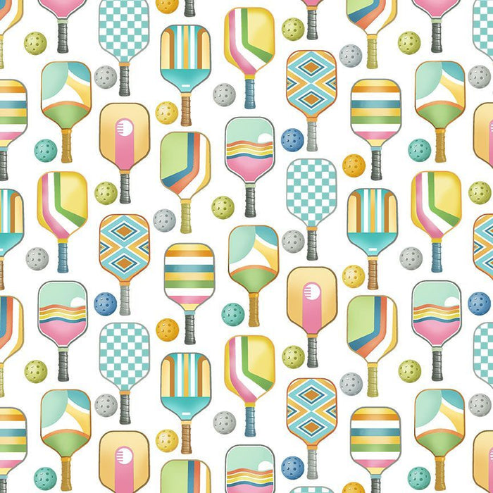 Fitness Fanatic Pickleball fabric GAIL-CD3849 White