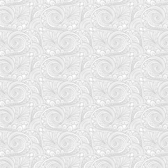 Geo Swirls Whiteout fabric collection HUE-C3788