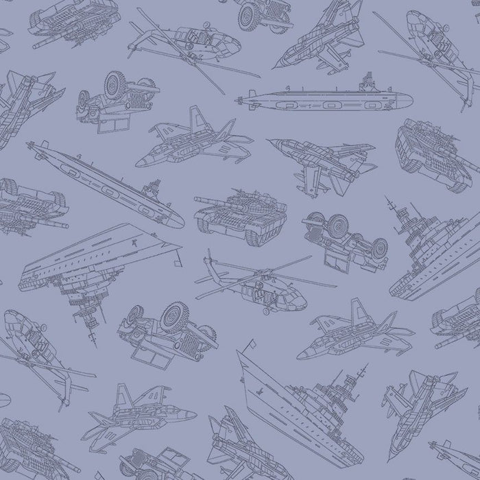 Path to Freedom Military Convoy Blue fabric