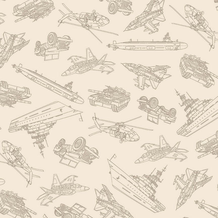 Path to Freedom Military Convoy Ecru fabric