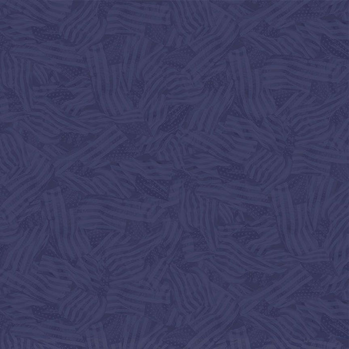 Path to Freedom Wavy Tonal Flags Indigo fabric