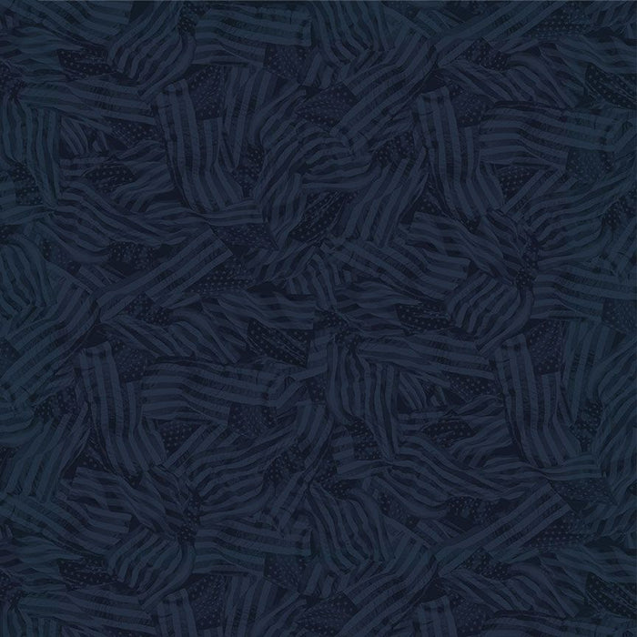 Path to Freedom Wavy Tonal Flags Night fabric