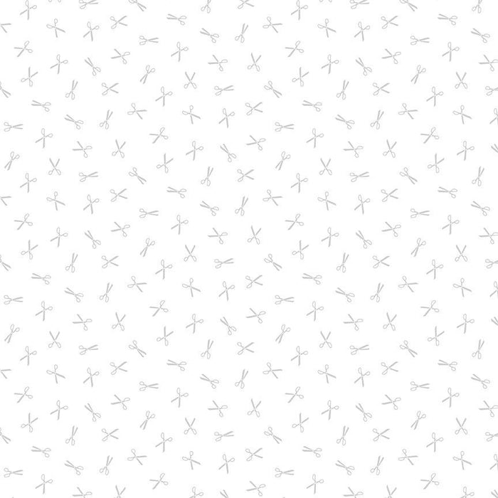 Tossed Scissors Whiteout fabric collection HUE-C3814